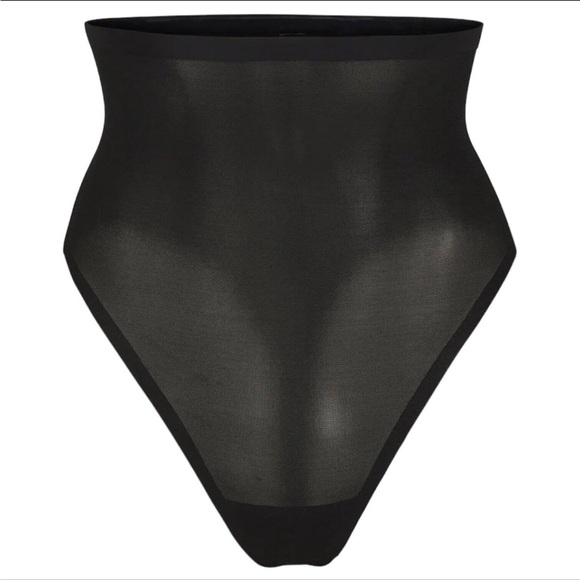 Skims Womens Sheer NWT 
Sculpt High Waisted Thong Light Shapewear Onyx Size XS - Picture 4 of 4